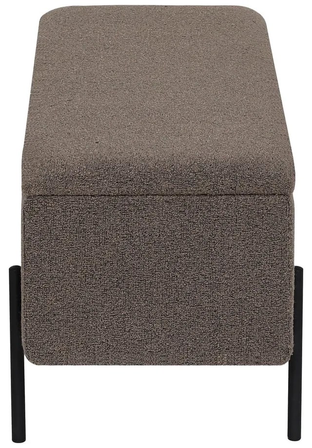 Bancă maro cu tapițerie din țesătură bouclé Watford – House Nordic