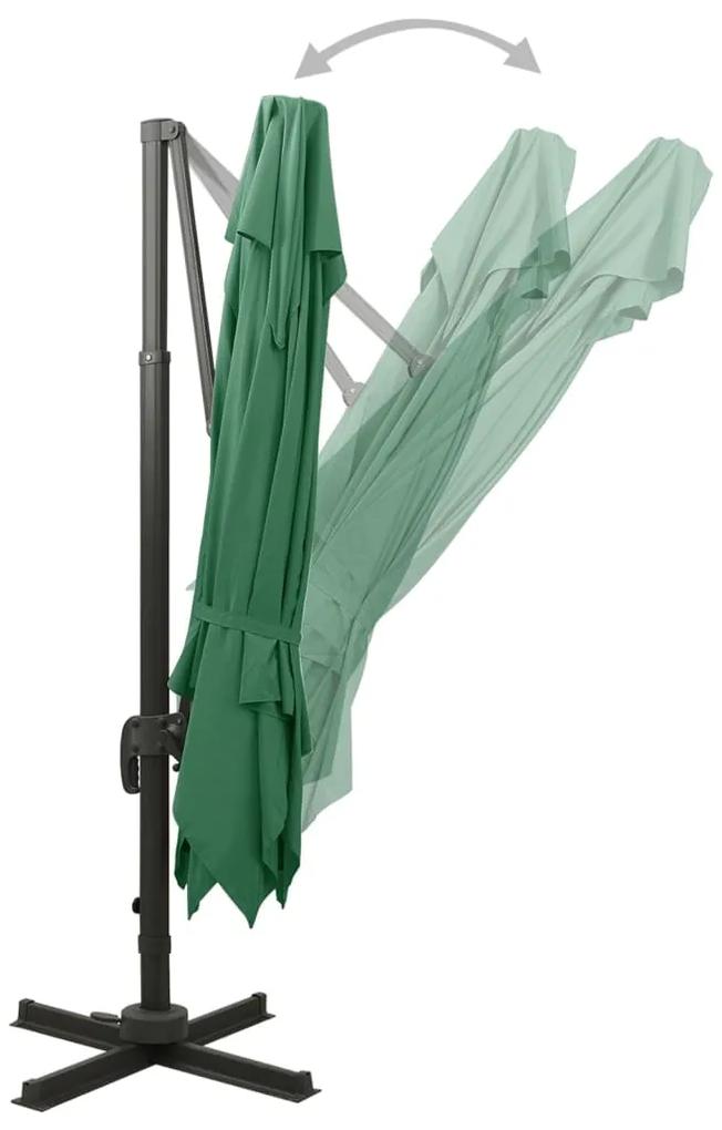 Umbrela suspendata cu invelis dublu, verde, 300x300 cm Verde, 300 x 300 cm