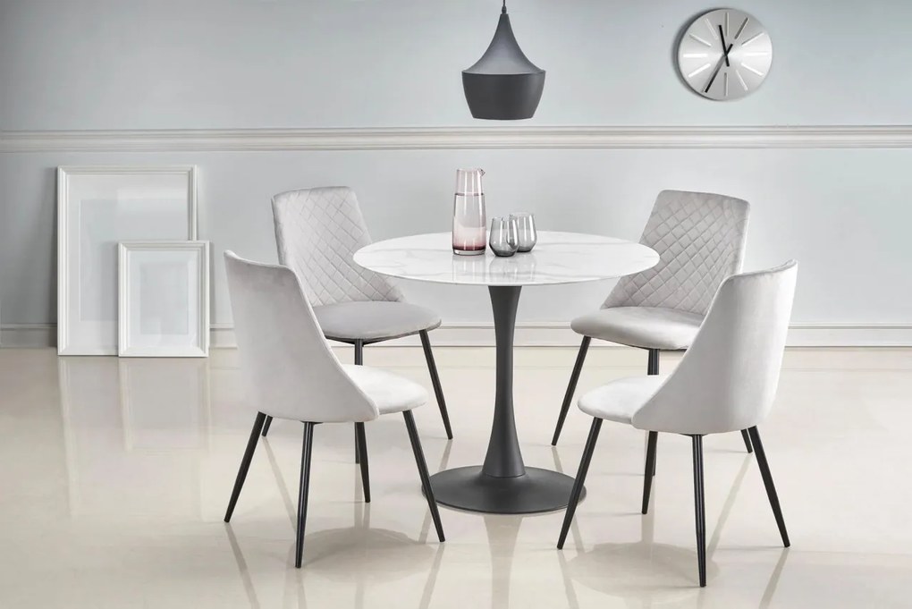 Masa Ambrosio marmura alba - d90xh72 cm