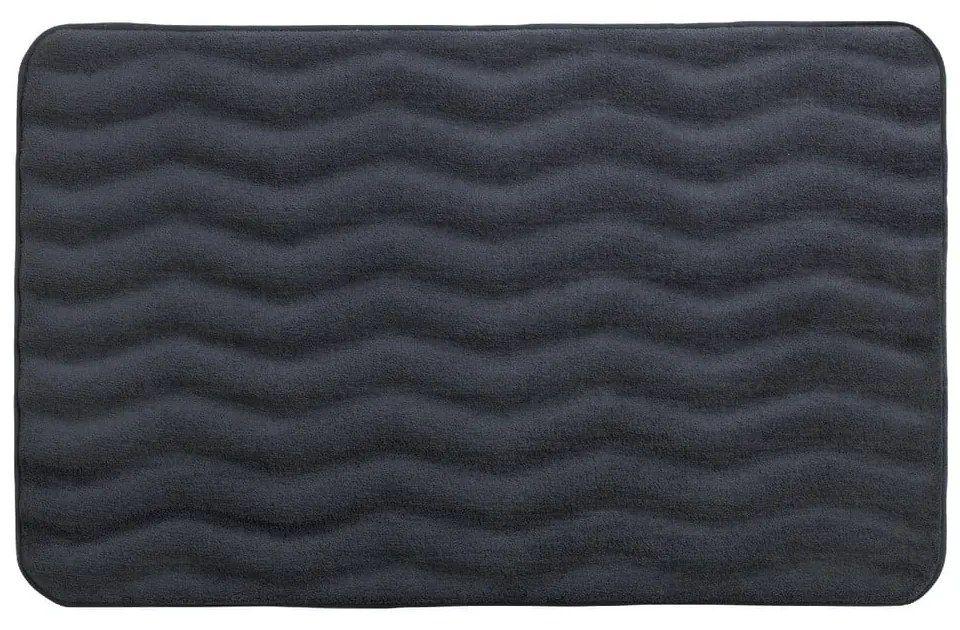 Covor de baie cu spumă de memorie Wenko Anthracite, 80 x 50 cm, gri antracit