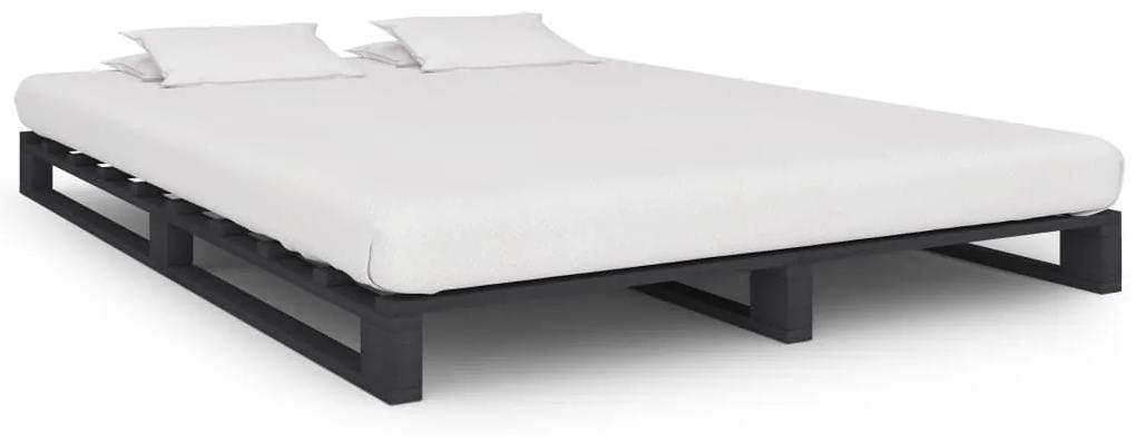 Cadru de pat din paleti, gri, 120 x 200 cm, lemn masiv de pin Gri, 120 x 200 cm