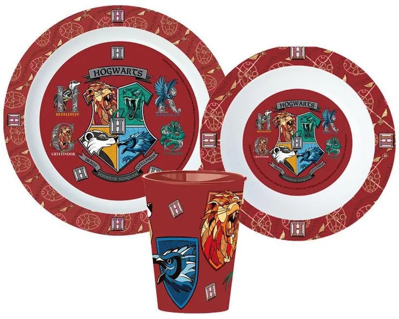 Harry Potter set de masă, set de plastic micro, cu pahar de 260 ml