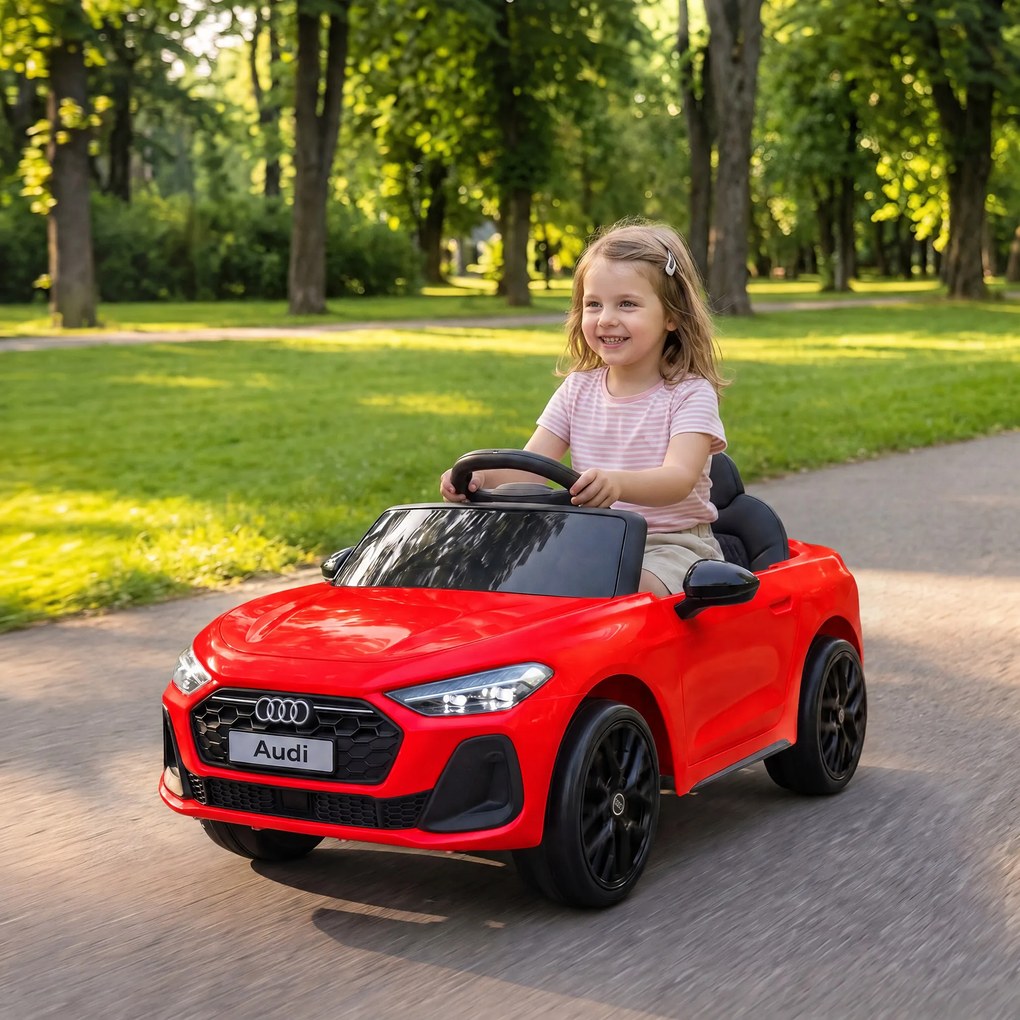 AIYAPLAY Mașină Electrică pentru Copii 12V Audi A5L cu Telecomandă, Baterie cu Litiu, 2 Motoare, Telecomandă, Roșu | Aosom Romania