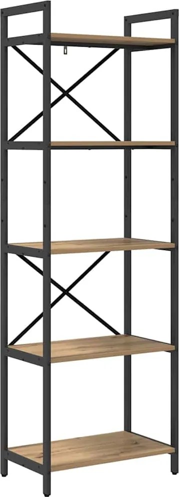 vidaXL Raft pentru cărți Stejar Artizanal 56 x 34 x 171 cm