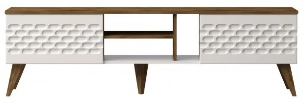 Comoda TV Egg Alb-Walnut