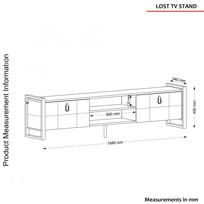 Comoda TV Lost Walnut-Negru