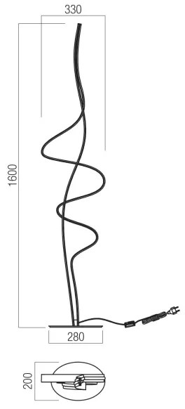 Redo 01-3626 - Lampă de podea LED dimabilă IMPULS LED/36W/230V, neagră