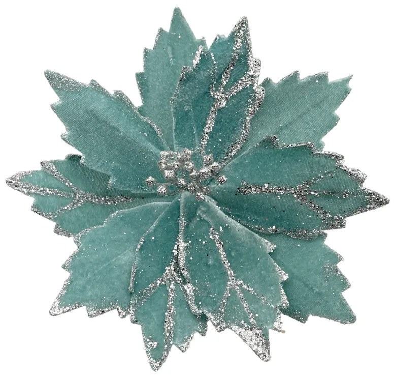Ornament brad Craciunita Astrid 27cm, Bleu Argintiu