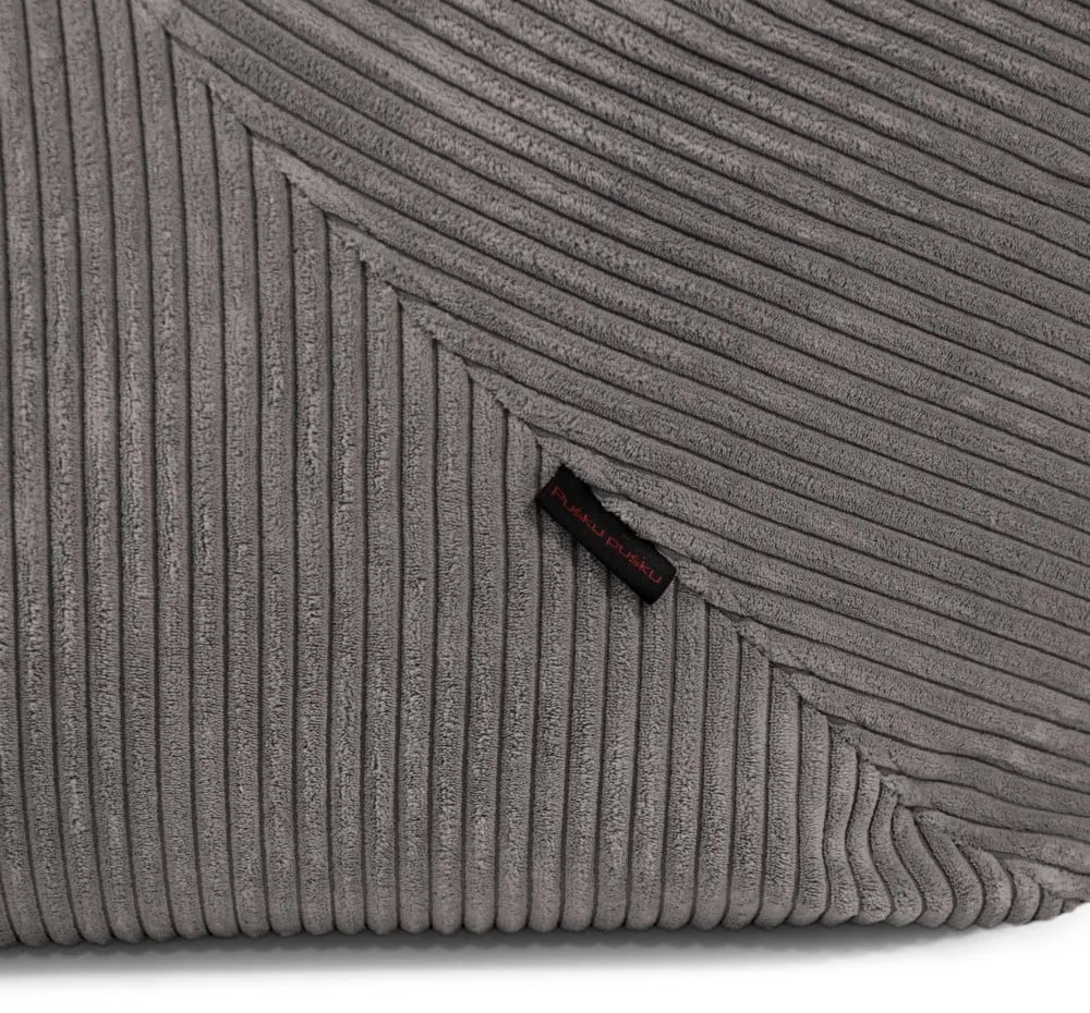 Fotoliu bean bag maro cu tapițerie din catifea reiată Tube 100 – SLOWDOWN