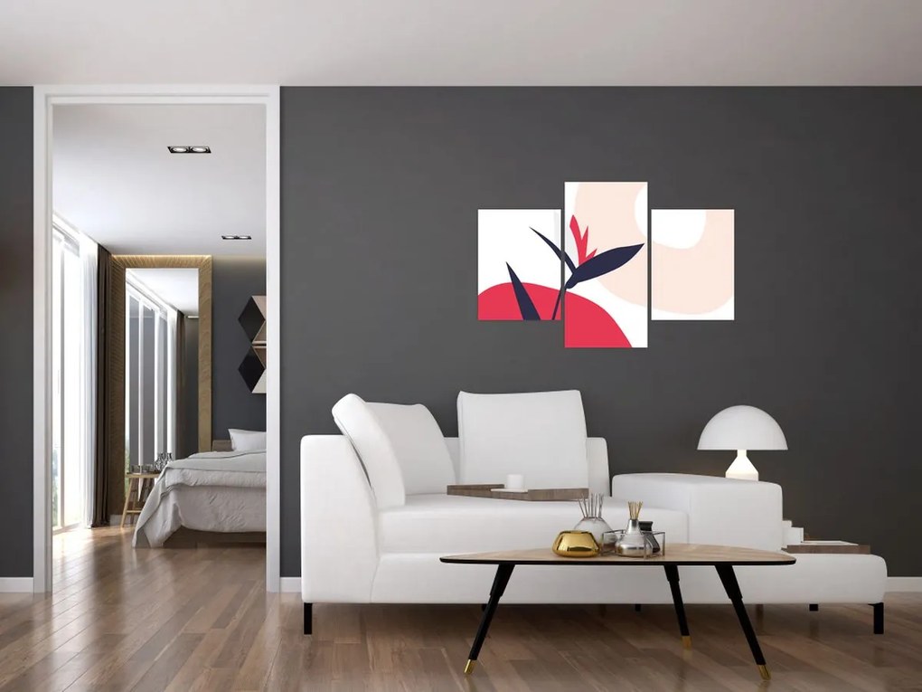 Tablou - Abstracție florală roz N⁰1 (90x60 cm)