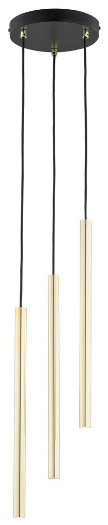 Emibig Selter Gold lampă suspendată 3x8 W negru-auriu 1332/3PREM