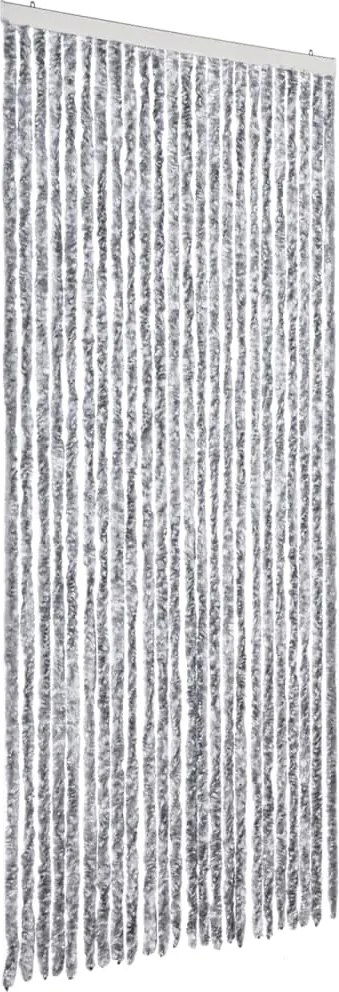 vidaXL Perdea pentru insecte, alb și gri, 100x230 cm, chenille