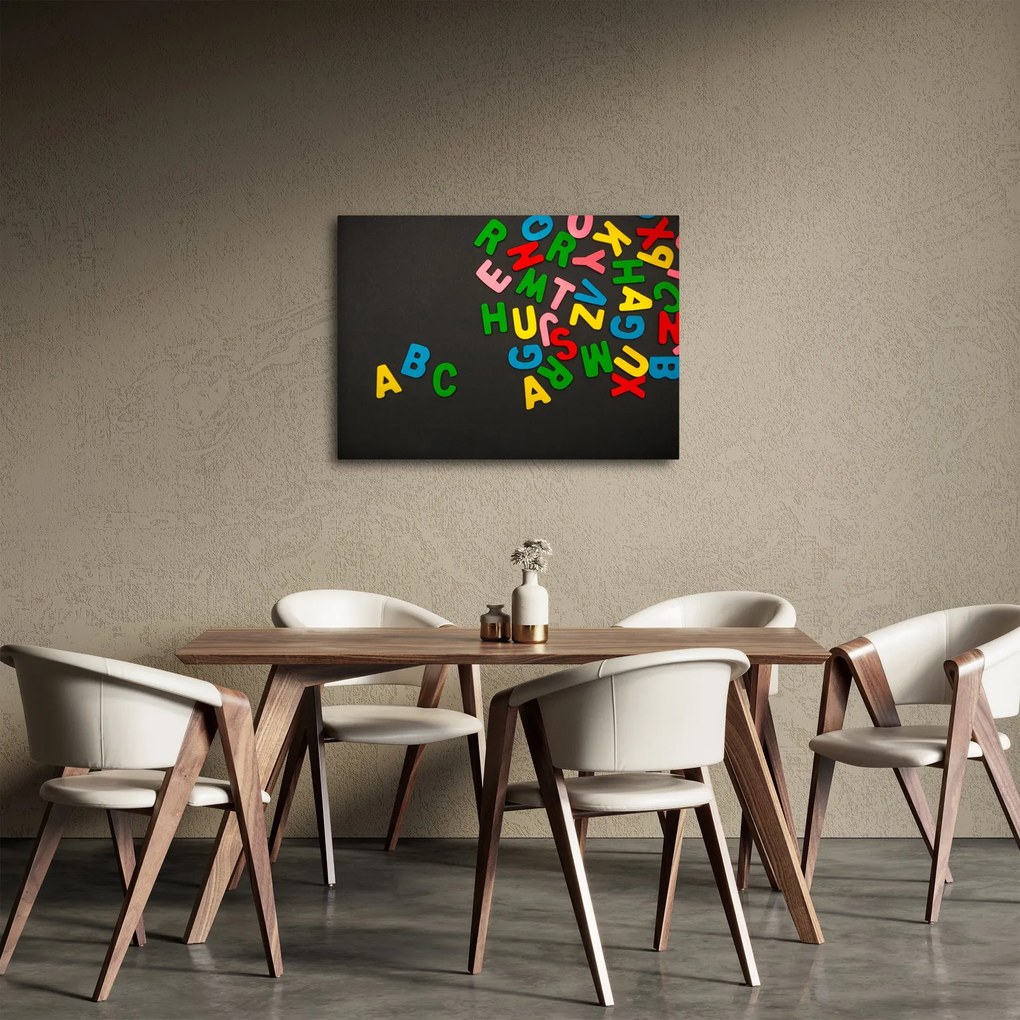 Tablou - litere colorate (70x50 cm)