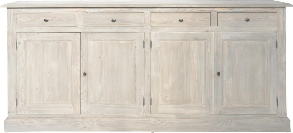 Comodă lemn masiv joasă Heritage 4 uși, 220 × 48 × 100 cm