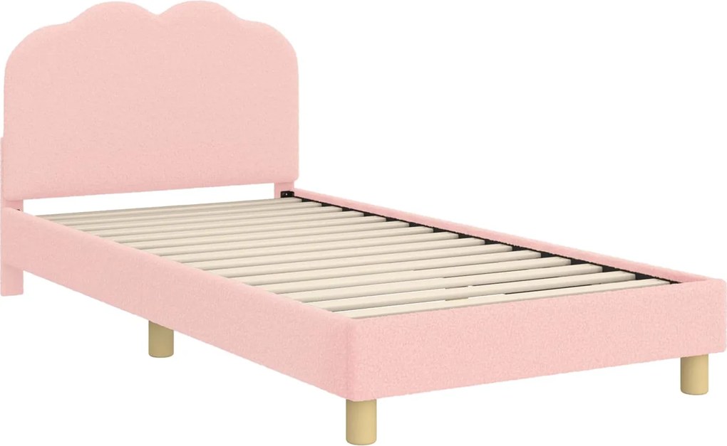 vidaXL Cadru de pat pentru copii cu spătar Roz 90 x 190 cm