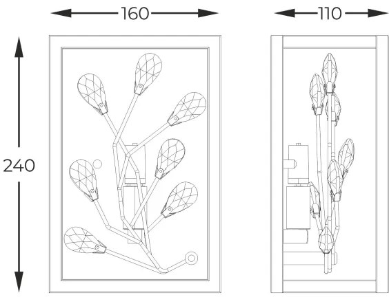 Aplică Zuma Line W0578-01A-B5TF SPRING 1xG9/33W/230V negru/auriu