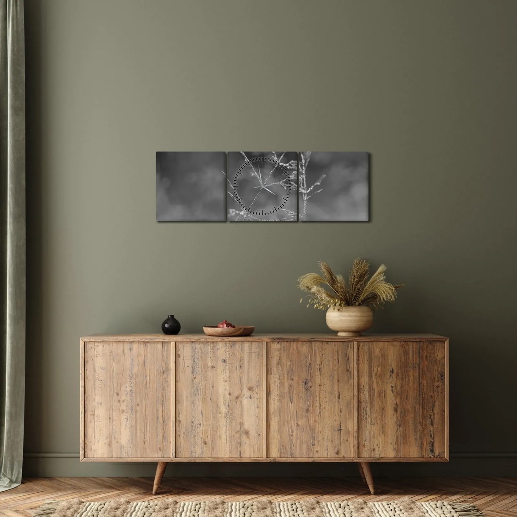 Tablou - Pajiște de țară (cu ceas) (90x30 cm)