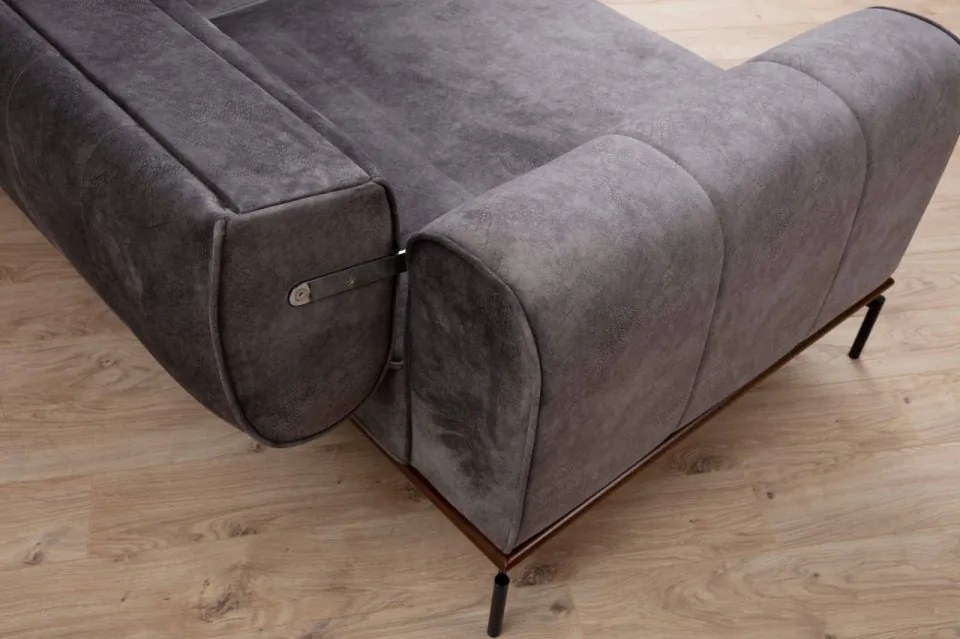 Canapea Extensibilă cu 3 Locuri Siesta Plain Back 3 Seater, Antracit