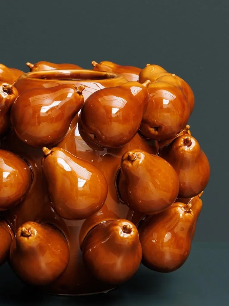 Vaza portocalie, din ceramica, Pear