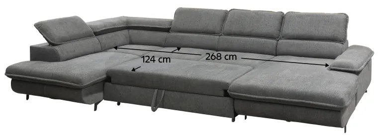 Set canapea în formă de U, gri, stânga, MANTY U