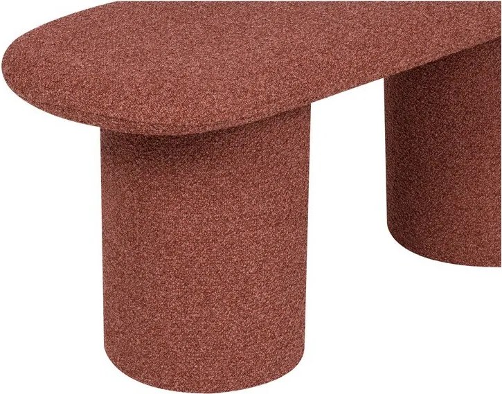 Bancă cărămizie capitonată cu tapițerie din țesătură bouclé Rull – noo.ma