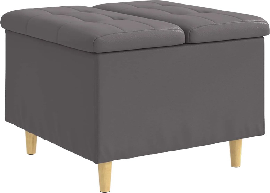 vidaXL Ottomană de depozitare Gri 60 x 60 x 45 cm Piele artificială