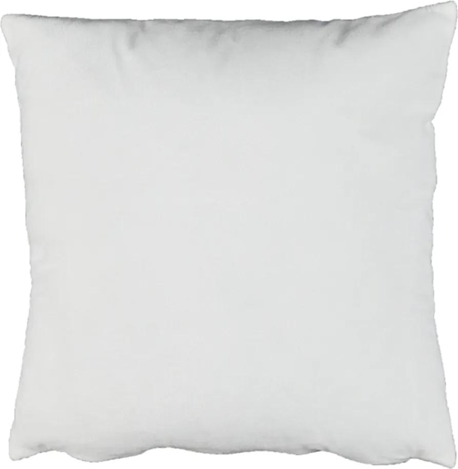 Pernă, material textil de catifea alb, 45x45, ALITA TIPUL 13