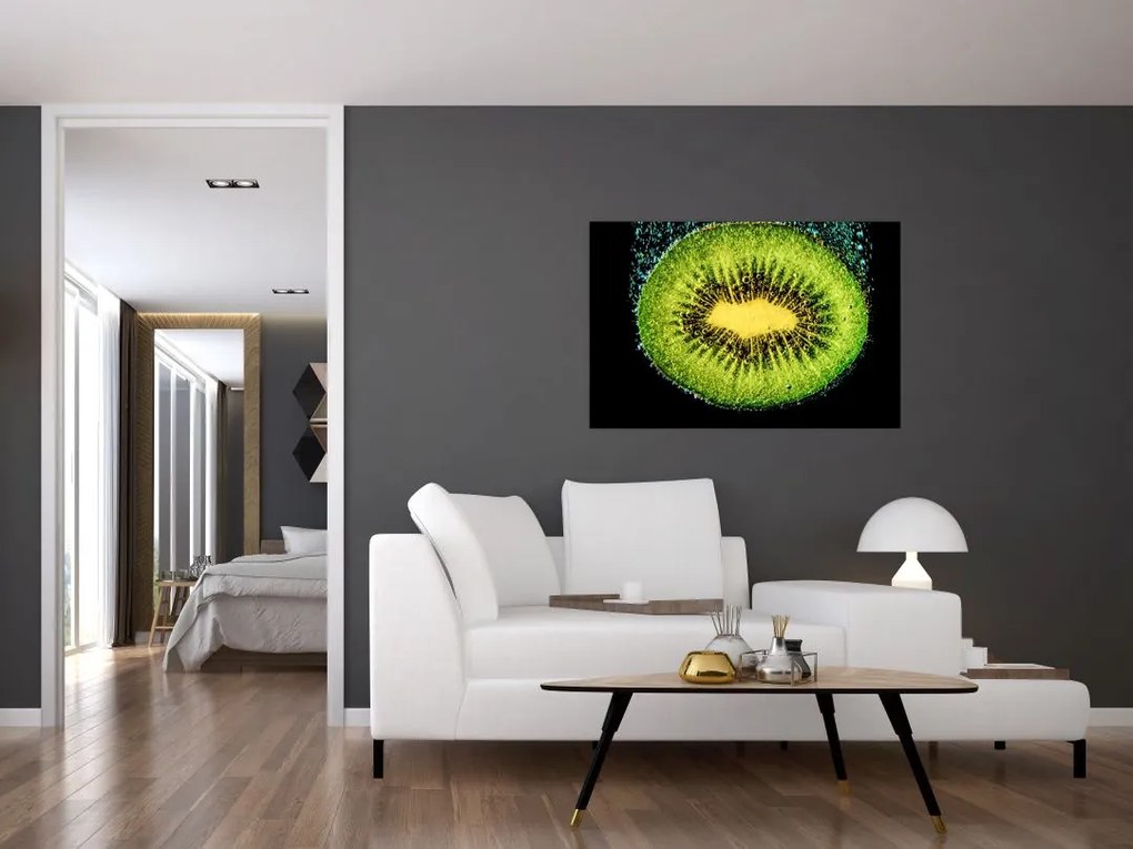 Tablou - detailu cu kiwi în apă (90x60 cm)