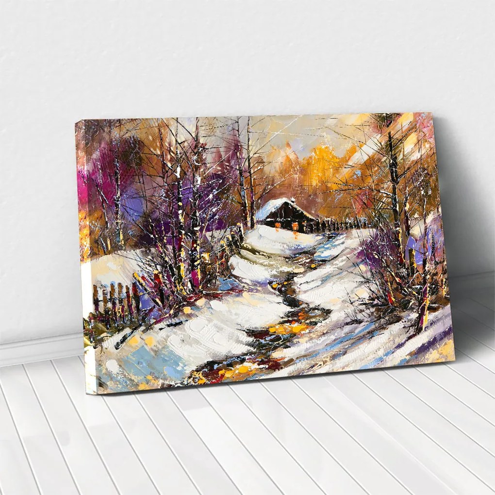 Tablou Canvas - Iarna pe ulita 40 x 65 cm