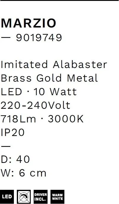 Aplica de perete LED decorativa MARZIO D-40cm