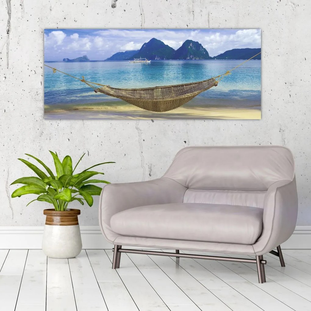 Tablou - Hamac pe plajă (120x50 cm)