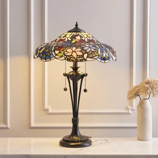 Endon 64326 - Lampă de masă Tiffany SULLIVAN 2xE27/60W/230V Ø 40 cm