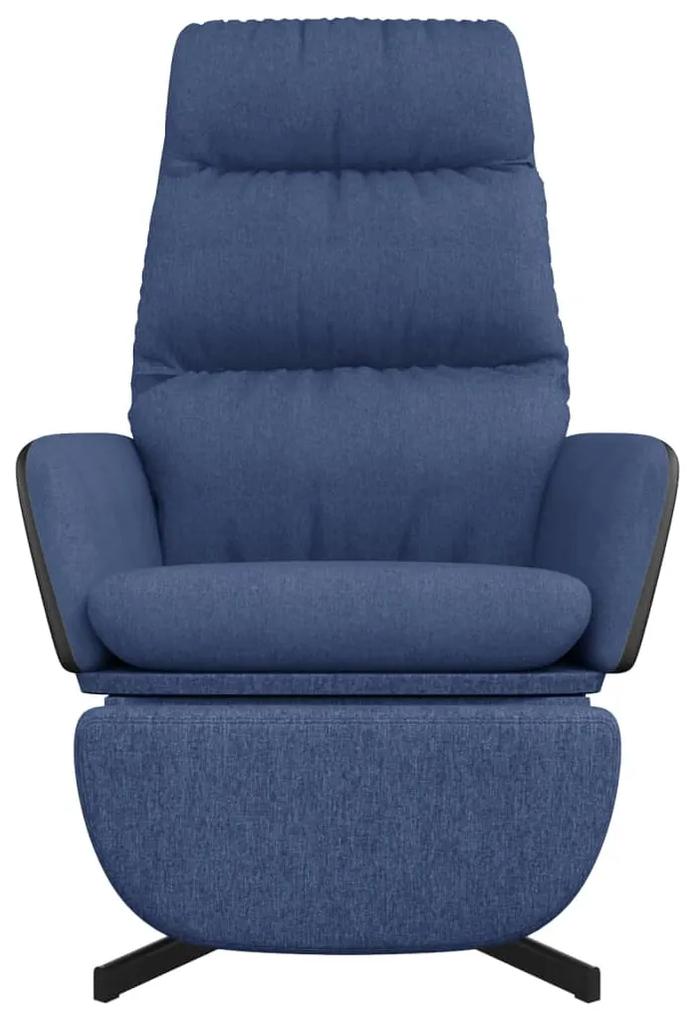 Scaun de relaxare cu suport de picioare, albastru, textil Albastru