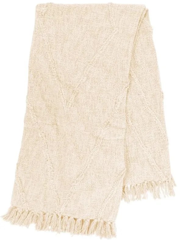 Cuvertură crem din bumbac pentru pat dublu 250x260 cm Sahara - Tiseco Home Studio