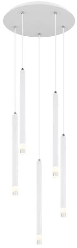Lustra cu 5 Pendule metal alb RYAN pentru living