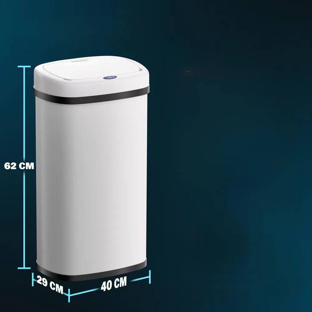 Deuba Coș de gunoi pătrat fără atingere cu USB 50 L - alb