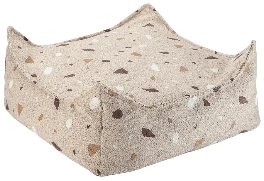 Fotoliu puf pentru copii maro deschis cu tapițerie din țesătură bouclé/cu tapițerie din chenille Terrazzo Square – Wigiwama