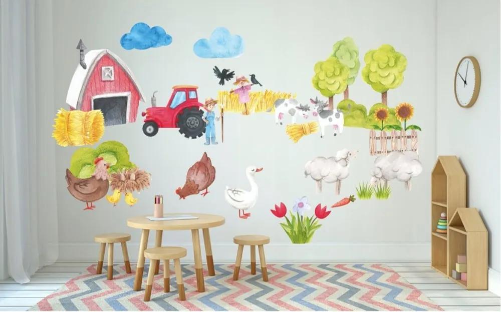 Autocolant decorativ de perete pentru copii Fermă 100 x 200 cm