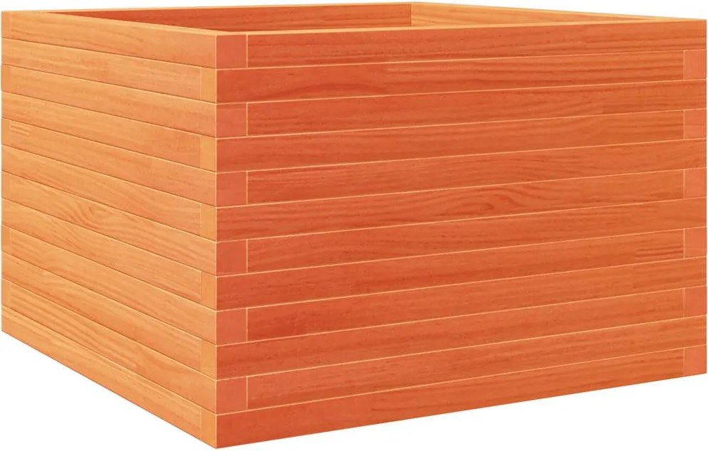 vidaXL Jardinieră de grădină, maro ceruit, 70x70x46 cm, lemn masiv pin