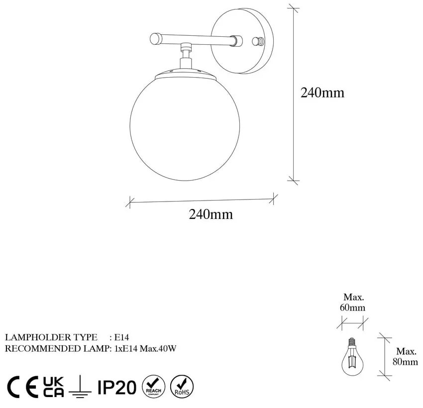 Aplică de perete albă/alămie Roe – Opviq lights