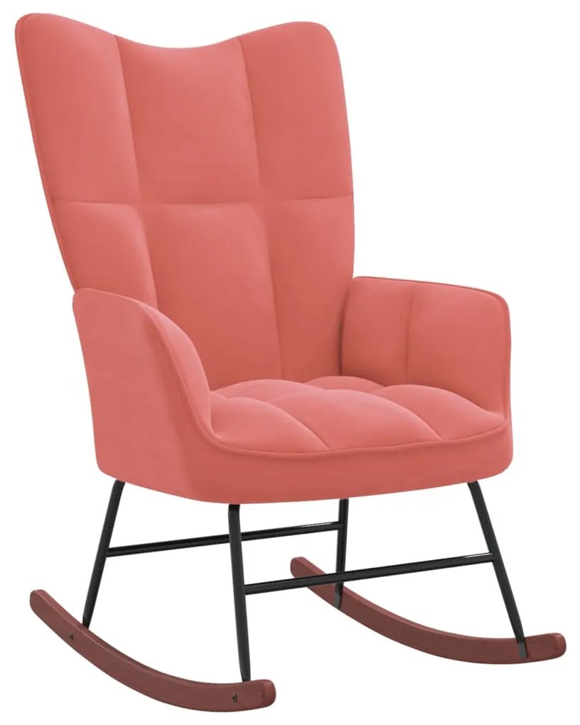 328143 vidaXL Scaun balansoar, roz, catifea