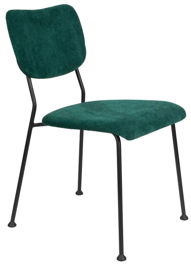 Set 2 scaune din catifea verde Benson