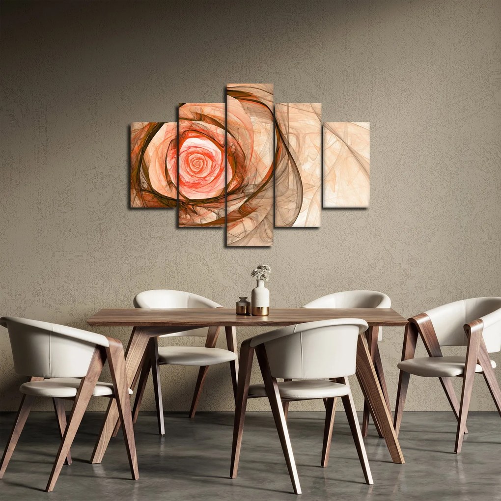 Tablou - Abstract trandafir roz cu fundal alb (150x105 cm)