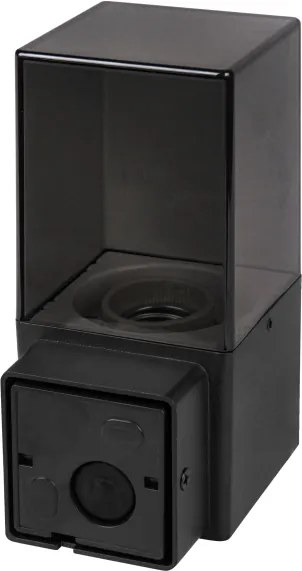 Aplica de perete pentru exterior cu senzor, 1xE27/40W/230V, IP44, negru/fumuriu