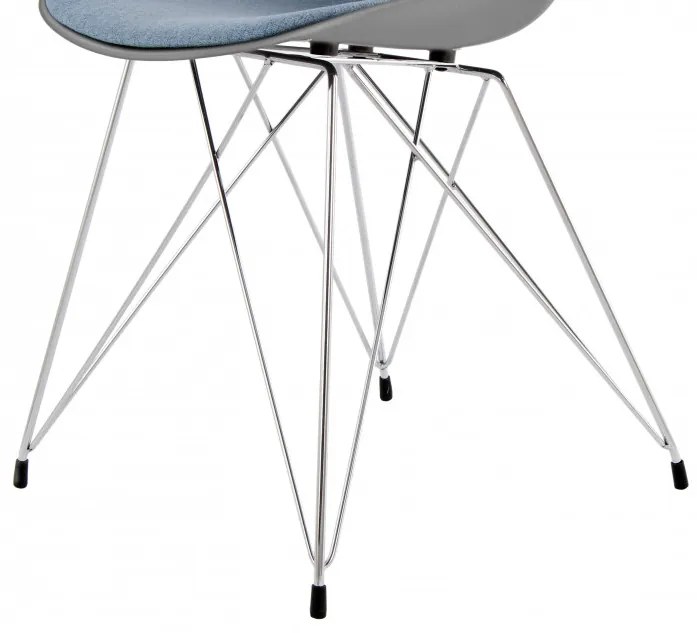 Set 2 scaune Emily gri/albastru deschis