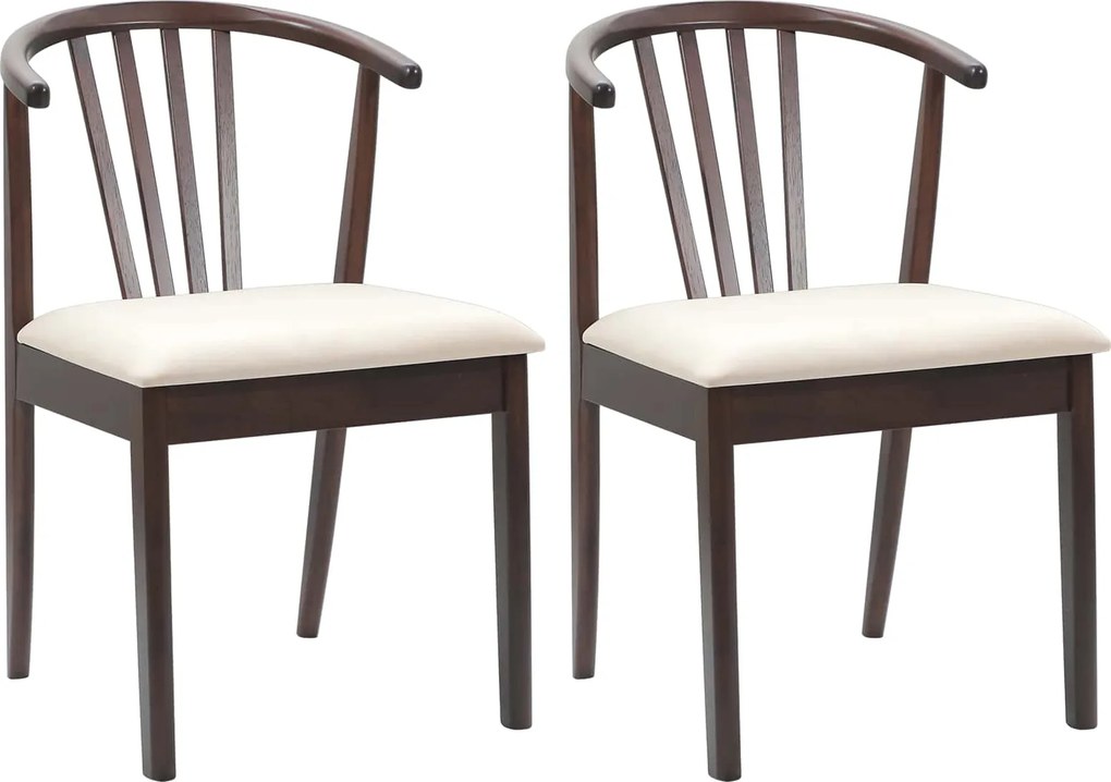 vidaXL Scaun de sufragerie 2 pcs Maro deschis și deschis