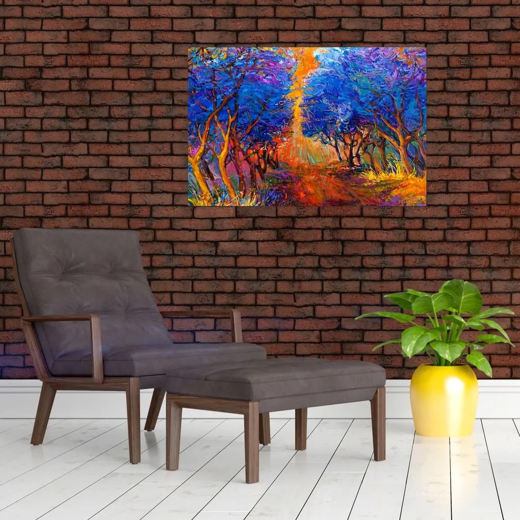 Tablou - Coroane de copac de toamnă, impresionism modern (90x60 cm)