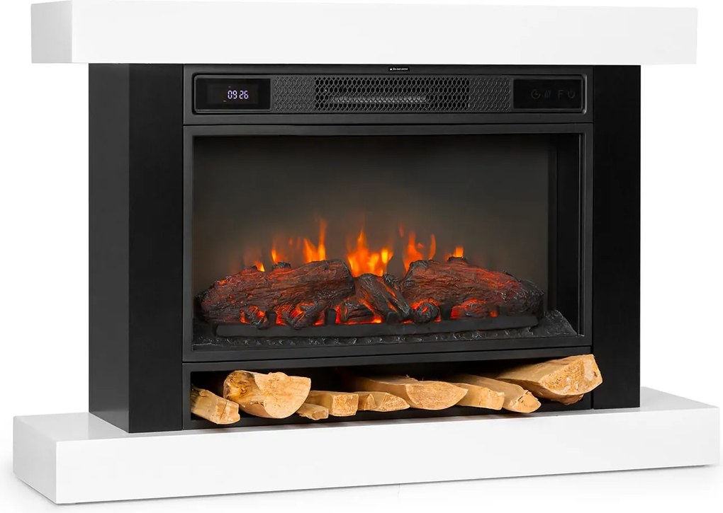 Klarstein Vulsini Hideaway, șemineu electric, 1900 W, tehnologie LED, telecomandă, alb