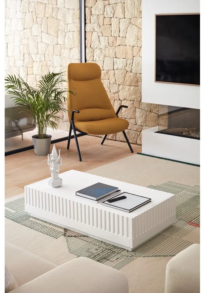 Fotoliu Teulat Dins, înălțime 114 cm, galben