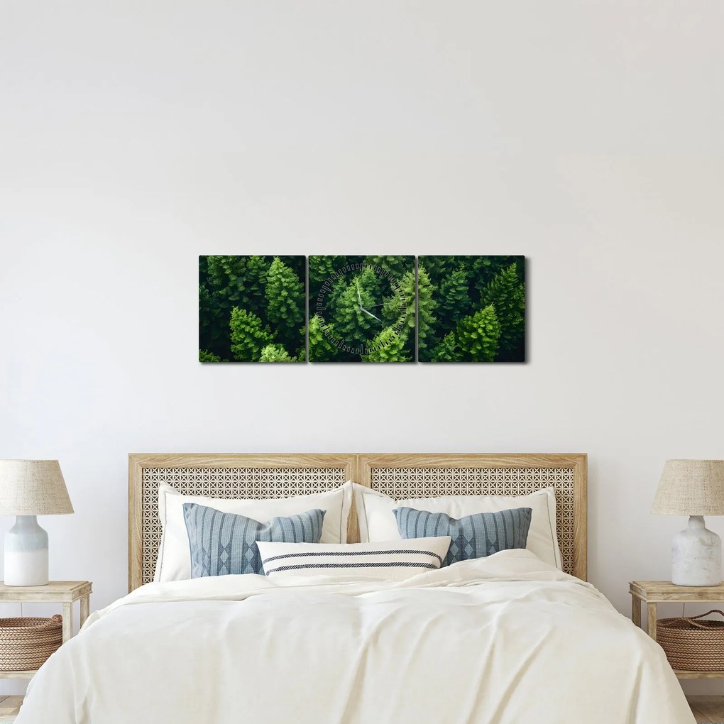Tablou - Pădure (cu ceas) (90x30 cm)